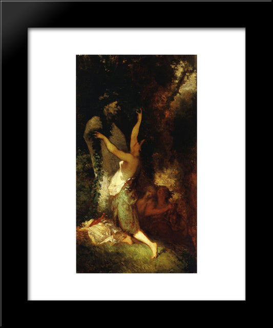 Offering To Pan 20x24 Black Modern Wood Framed Art Print Poster by Millet, Jean Francois