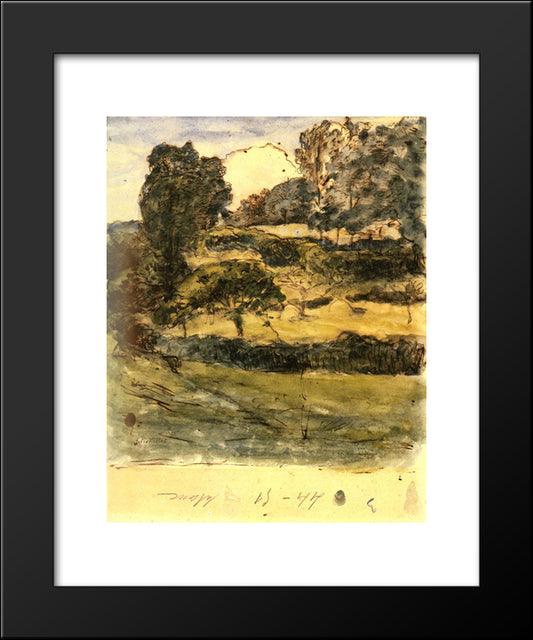 Pastures In Normandy 20x24 Black Modern Wood Framed Art Print Poster by Millet, Jean Francois