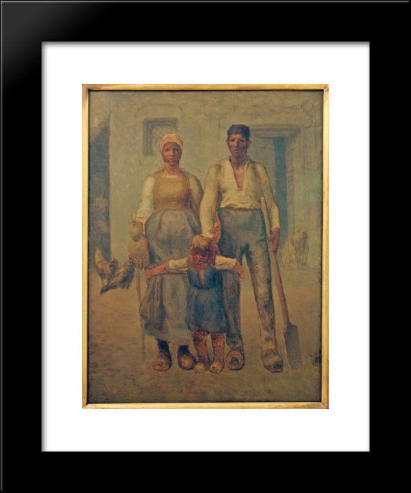 Peasant Family 20x24 Black Modern Wood Framed Art Print Poster by Millet, Jean Francois