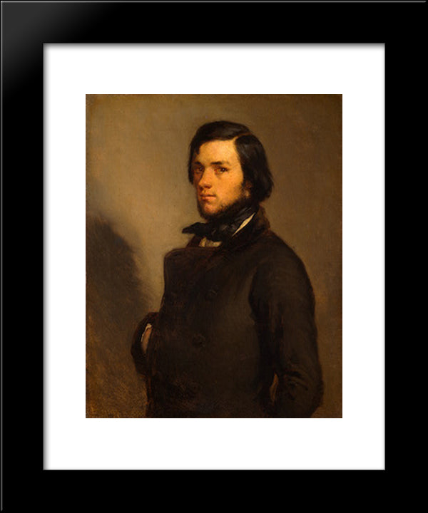 Portrait Of A Man 20x24 Black Modern Wood Framed Art Print Poster by Millet, Jean Francois