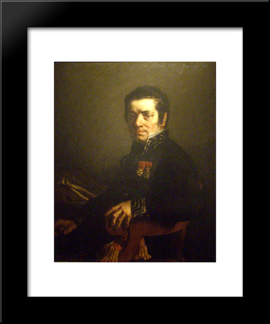 Portrait Of Javain (Mayor Of Cherbourg) 20x24 Black Modern Wood Framed Art Print Poster by Millet, Jean Francois