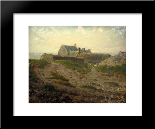 Priory At Vauville, Normandy 20x24 Black Modern Wood Framed Art Print Poster by Millet, Jean Francois