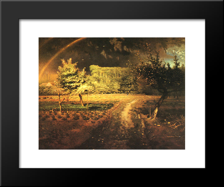 Spring At Barbizon 20x24 Black Modern Wood Framed Art Print Poster by Millet, Jean Francois