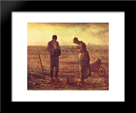 The Angelus 20x24 Black Modern Wood Framed Art Print Poster by Millet, Jean Francois