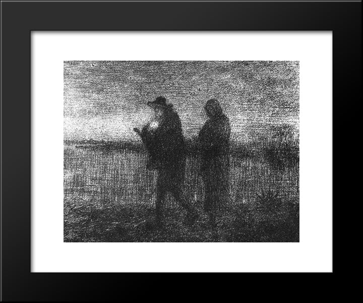 The Flight Into Egypt 20x24 Black Modern Wood Framed Art Print Poster by Millet, Jean Francois