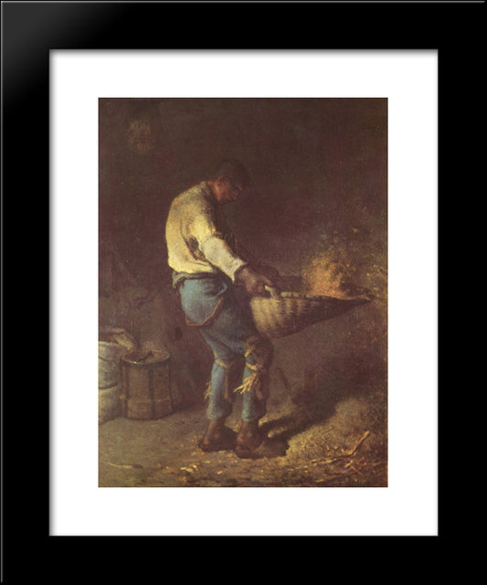 The Winnower 20x24 Black Modern Wood Framed Art Print Poster by Millet, Jean Francois