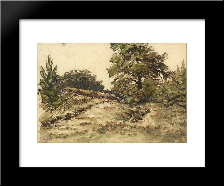 Upward Path, Near Vichy 20x24 Black Modern Wood Framed Art Print Poster by Millet, Jean Francois