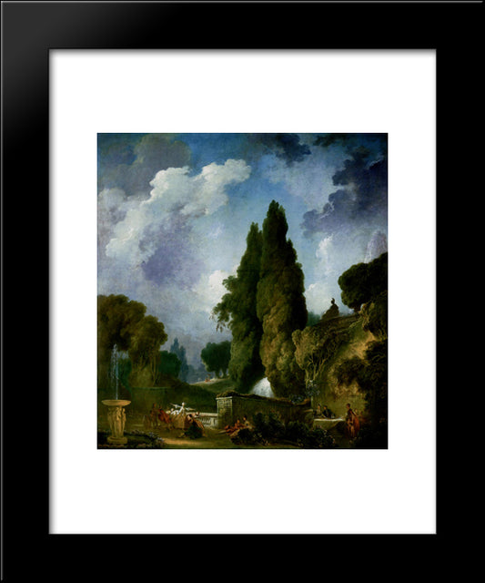 Blind Man'S Buff 20x24 Black Modern Wood Framed Art Print Poster by Fragonard, Jean Honore