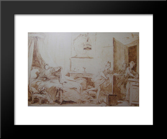 Burn My Shirt 20x24 Black Modern Wood Framed Art Print Poster by Fragonard, Jean Honore