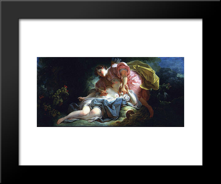 Cephalus And Procris 20x24 Black Modern Wood Framed Art Print Poster by Fragonard, Jean Honore