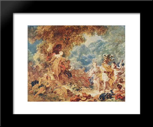 Rinaldo In The Garden Of The Palace Of Armida 20x24 Black Modern Wood Framed Art Print Poster by Fragonard, Jean Honore