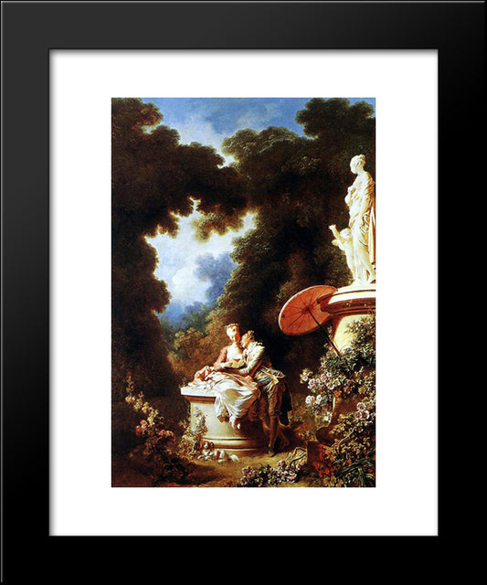 The Confession Of Love 20x24 Black Modern Wood Framed Art Print Poster by Fragonard, Jean Honore