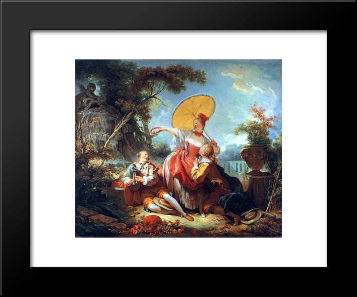 The Musical Contest 20x24 Black Modern Wood Framed Art Print Poster by Fragonard, Jean Honore