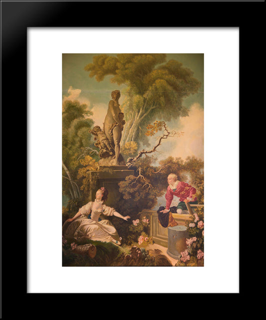 The Progress Of Love 20x24 Black Modern Wood Framed Art Print Poster by Fragonard, Jean Honore