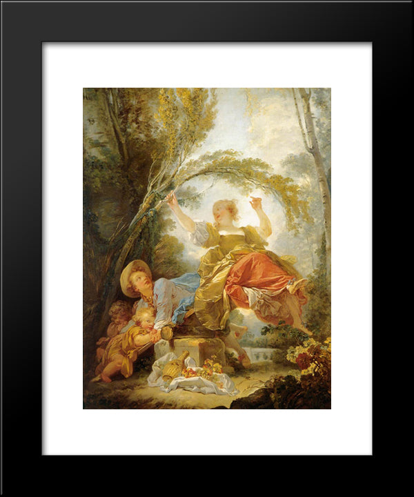 The See Saw 20x24 Black Modern Wood Framed Art Print Poster by Fragonard, Jean Honore