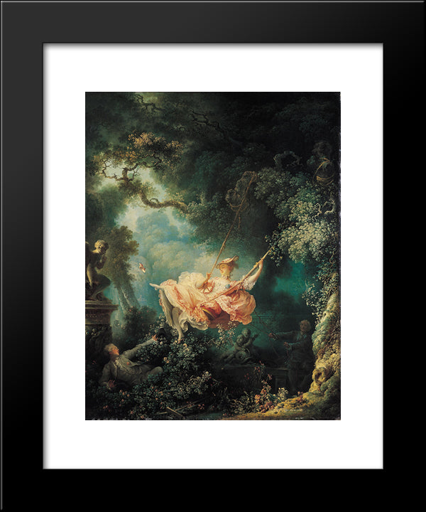 The Swing 20x24 Black Modern Wood Framed Art Print Poster by Fragonard, Jean Honore