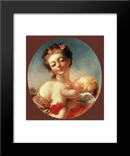 Venus And Cupid 20x24 Black Modern Wood Framed Art Print Poster by Fragonard, Jean Honore