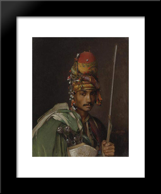 A Bashi Bazouk 20x24 Black Modern Wood Framed Art Print Poster by Gerome, Jean Leon