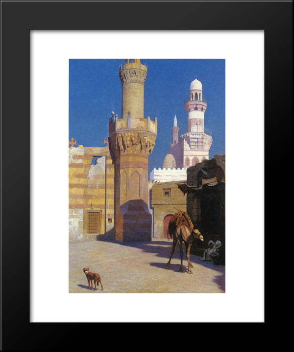 A Hot Day In Cairo (Front Of The Mosque) 20x24 Black Modern Wood Framed Art Print Poster by Gerome, Jean Leon