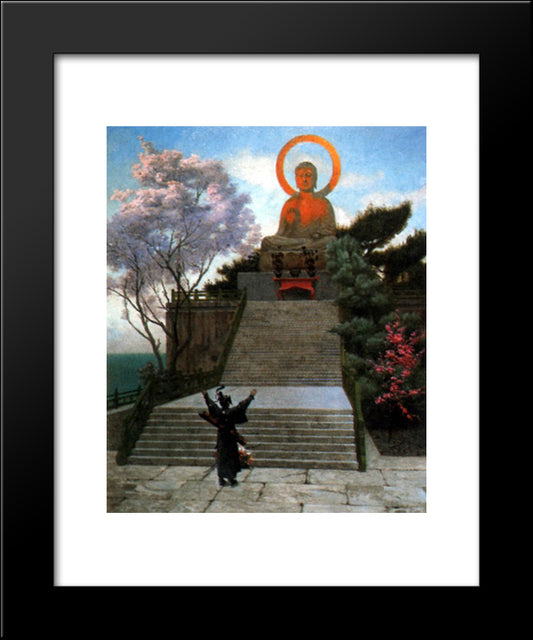 A Japanese Imploring A Divinity 20x24 Black Modern Wood Framed Art Print Poster by Gerome, Jean Leon