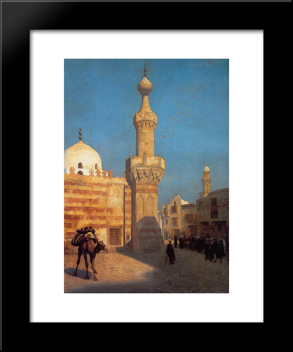 A View Of Cairo 20x24 Black Modern Wood Framed Art Print Poster by Gerome, Jean Leon