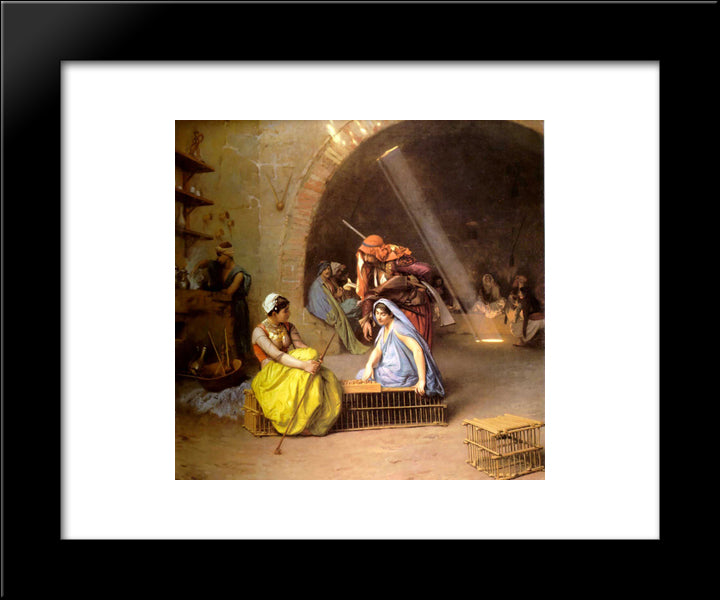 Amehs Playing Chess In A Cafe 20x24 Black Modern Wood Framed Art Print Poster by Gerome, Jean Leon