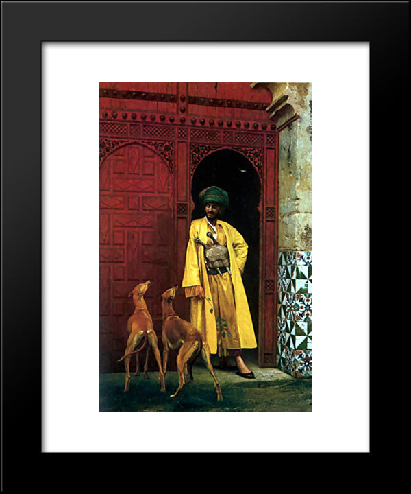 An Arab And His Dog 20x24 Black Modern Wood Framed Art Print Poster by Gerome, Jean Leon