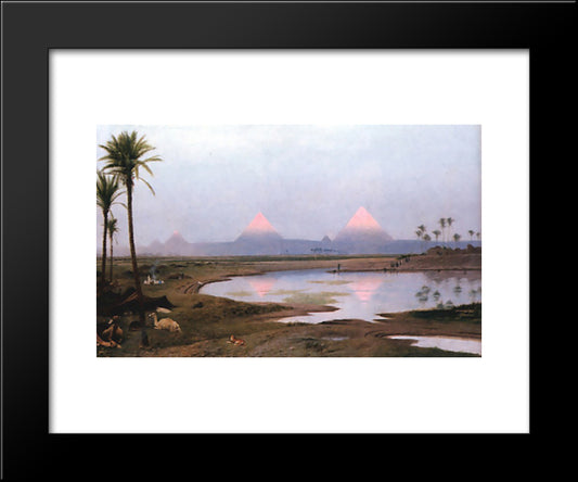 Arab Encampment 20x24 Black Modern Wood Framed Art Print Poster by Gerome, Jean Leon