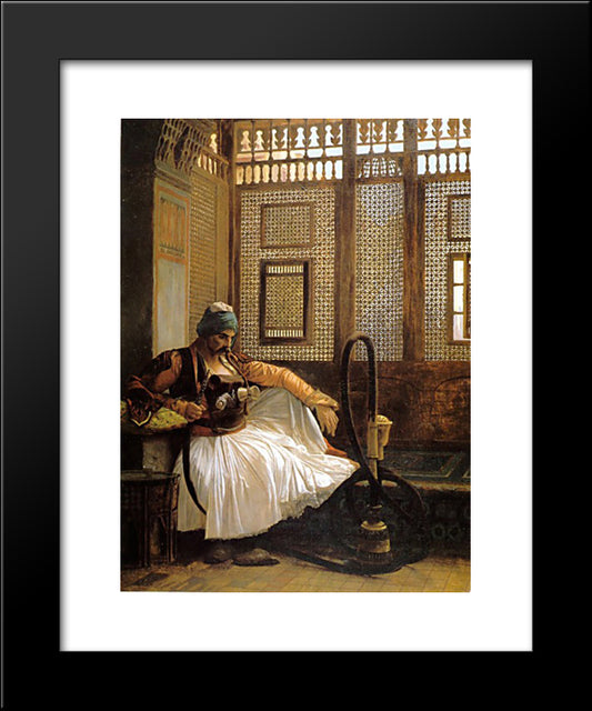 Arnautm Smoking 20x24 Black Modern Wood Framed Art Print Poster by Gerome, Jean Leon