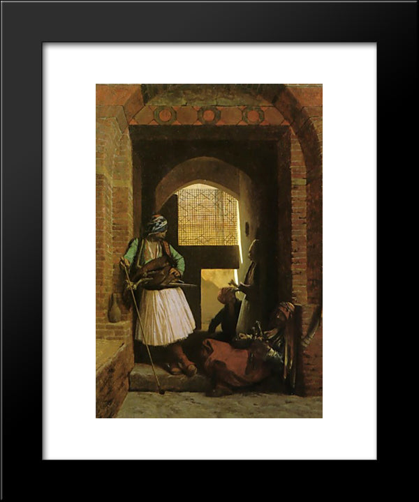 Arnauts Of Cairo At The Gate Of Bab-El-Nasr 20x24 Black Modern Wood Framed Art Print Poster by Gerome, Jean Leon