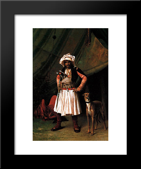 Bashi-Bazouk And His Dog 20x24 Black Modern Wood Framed Art Print Poster by Gerome, Jean Leon