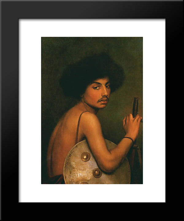 Bisharin Warrior 20x24 Black Modern Wood Framed Art Print Poster by Gerome, Jean Leon