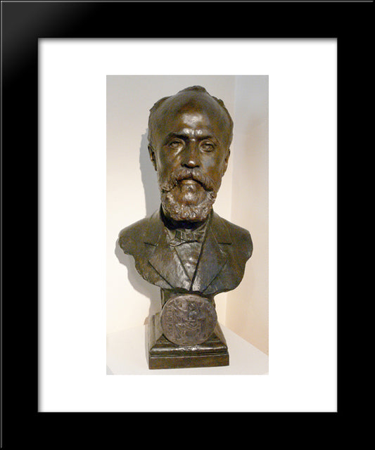 Bust Of Paul Reclus 20x24 Black Modern Wood Framed Art Print Poster by Gerome, Jean Leon