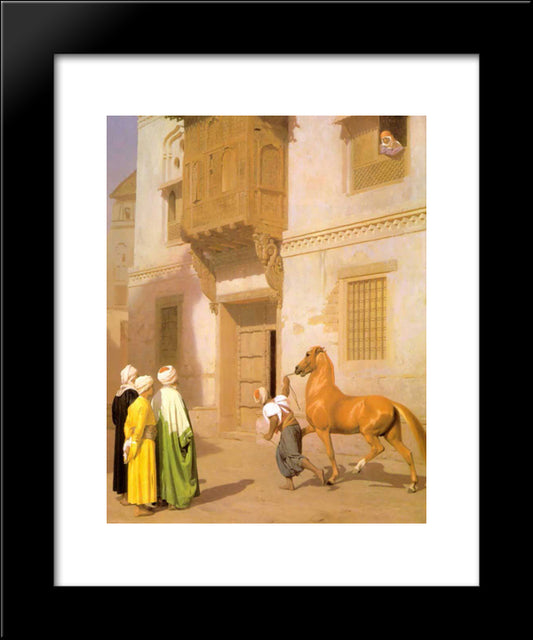 Cairene Horse Dealer 20x24 Black Modern Wood Framed Art Print Poster by Gerome, Jean Leon