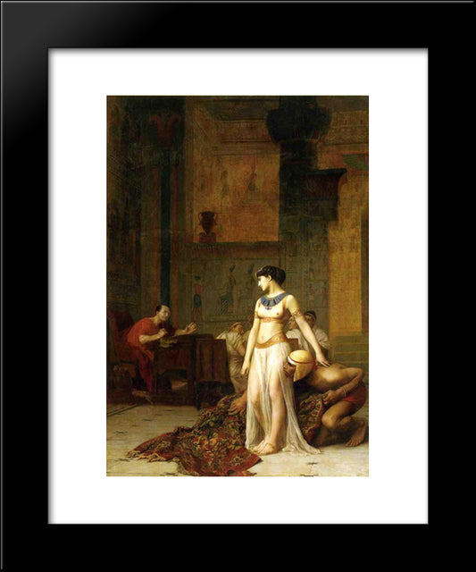 Cleopatra And Caesar 20x24 Black Modern Wood Framed Art Print Poster by Gerome, Jean Leon