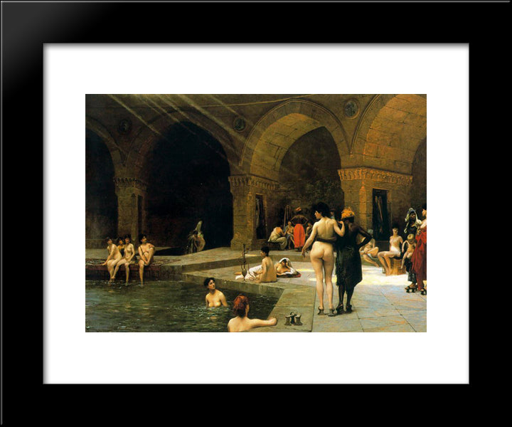 The Large Pool Of Bursa 20x24 Black Modern Wood Framed Art Print Poster by Gerome, Jean Leon