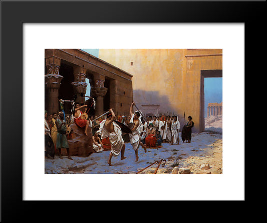 The Pyrrhic Dance 20x24 Black Modern Wood Framed Art Print Poster by Gerome, Jean Leon