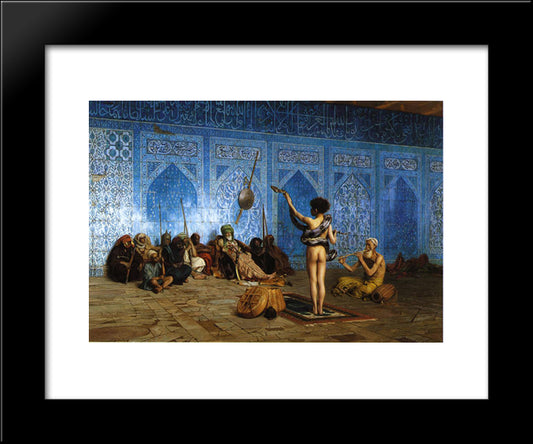 The Snake Charmer 20x24 Black Modern Wood Framed Art Print Poster by Gerome, Jean Leon