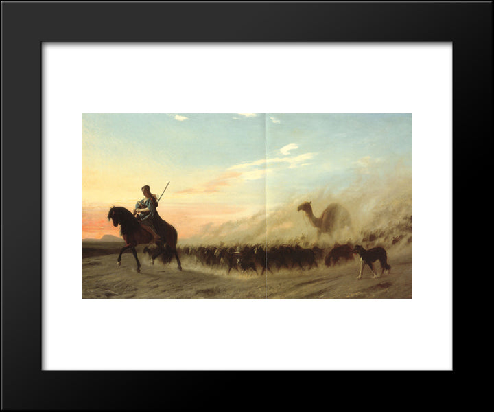 The Syrian Shepherd 20x24 Black Modern Wood Framed Art Print Poster by Gerome, Jean Leon