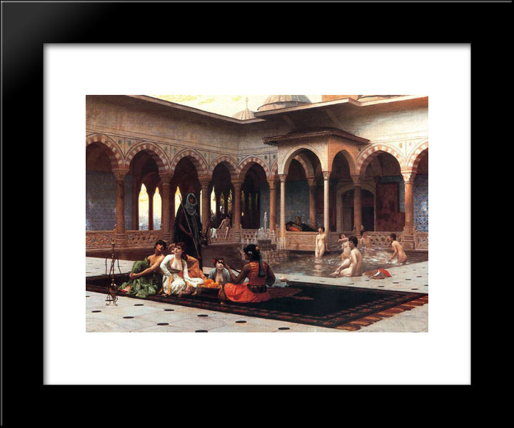 The Terrace Of The Seraglio 20x24 Black Modern Wood Framed Art Print Poster by Gerome, Jean Leon