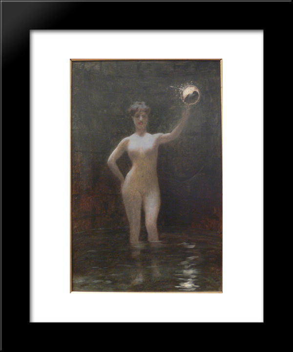 The Truth At The Bottom Of A Well 20x24 Black Modern Wood Framed Art Print Poster by Gerome, Jean Leon