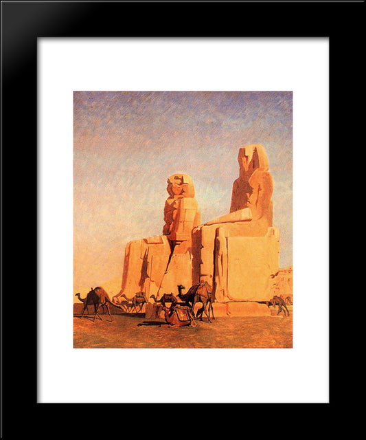 Thebes Colosseums, Memnon And Sesostris (Study) 20x24 Black Modern Wood Framed Art Print Poster by Gerome, Jean Leon