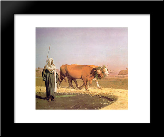 Treading Out The Grain In Egypt 20x24 Black Modern Wood Framed Art Print Poster by Gerome, Jean Leon