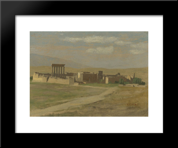 View Of Baalbek 20x24 Black Modern Wood Framed Art Print Poster by Gerome, Jean Leon