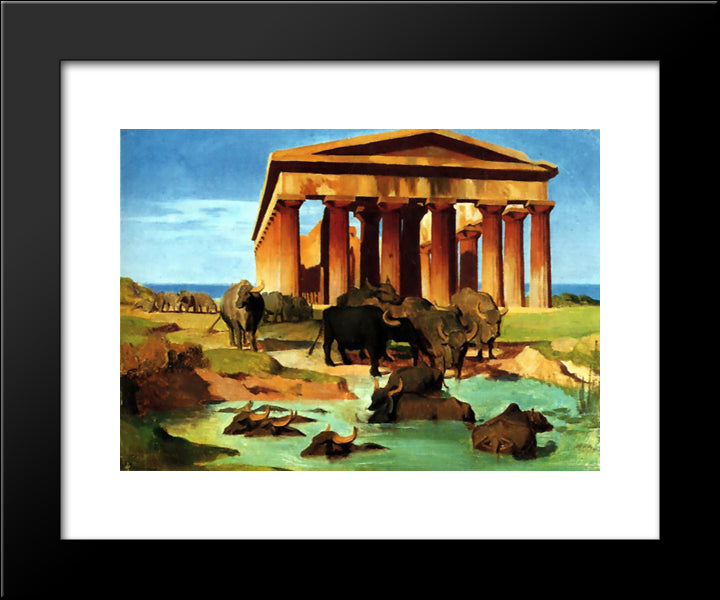 View Of Paestum 20x24 Black Modern Wood Framed Art Print Poster by Gerome, Jean Leon