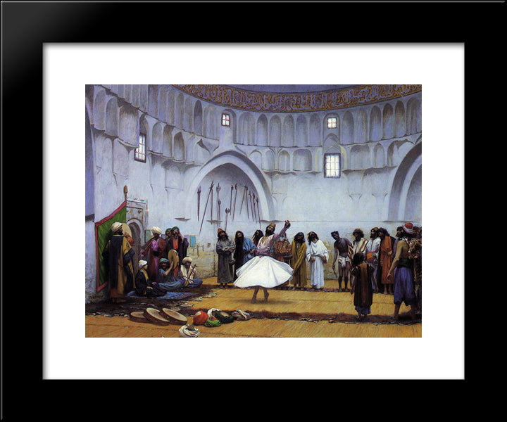 Whirling Dervishes 20x24 Black Modern Wood Framed Art Print Poster by Gerome, Jean Leon