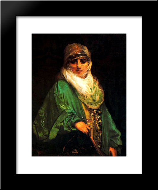 Woman Of Constantinople 20x24 Black Modern Wood Framed Art Print Poster by Gerome, Jean Leon