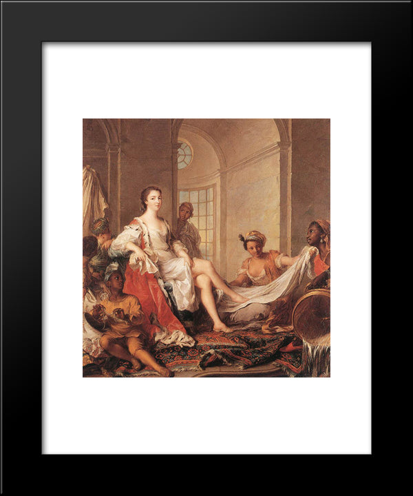 Mademoiselle De Clermont As A Sultana 20x24 Black Modern Wood Framed Art Print Poster by Nattier, Jean Marc