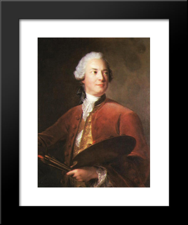 Portrait Of Louis Tocque 20x24 Black Modern Wood Framed Art Print Poster by Nattier, Jean Marc