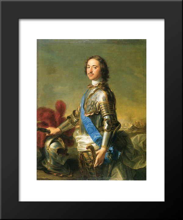 Portrait Of Tsar Peter I 20x24 Black Modern Wood Framed Art Print Poster by Nattier, Jean Marc